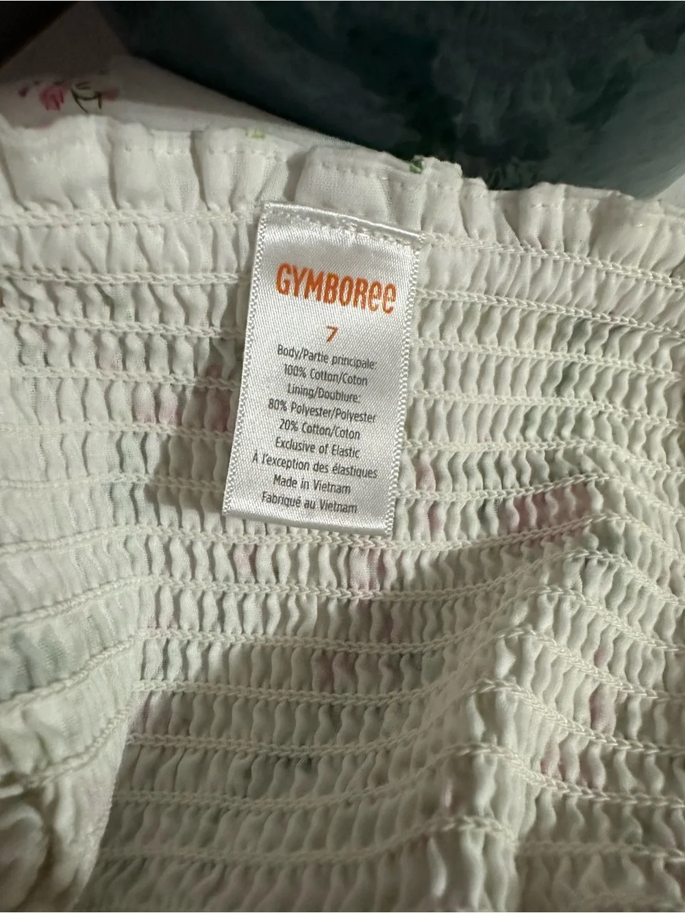 Gymboree Cream Floral Smocked Jumpsuit